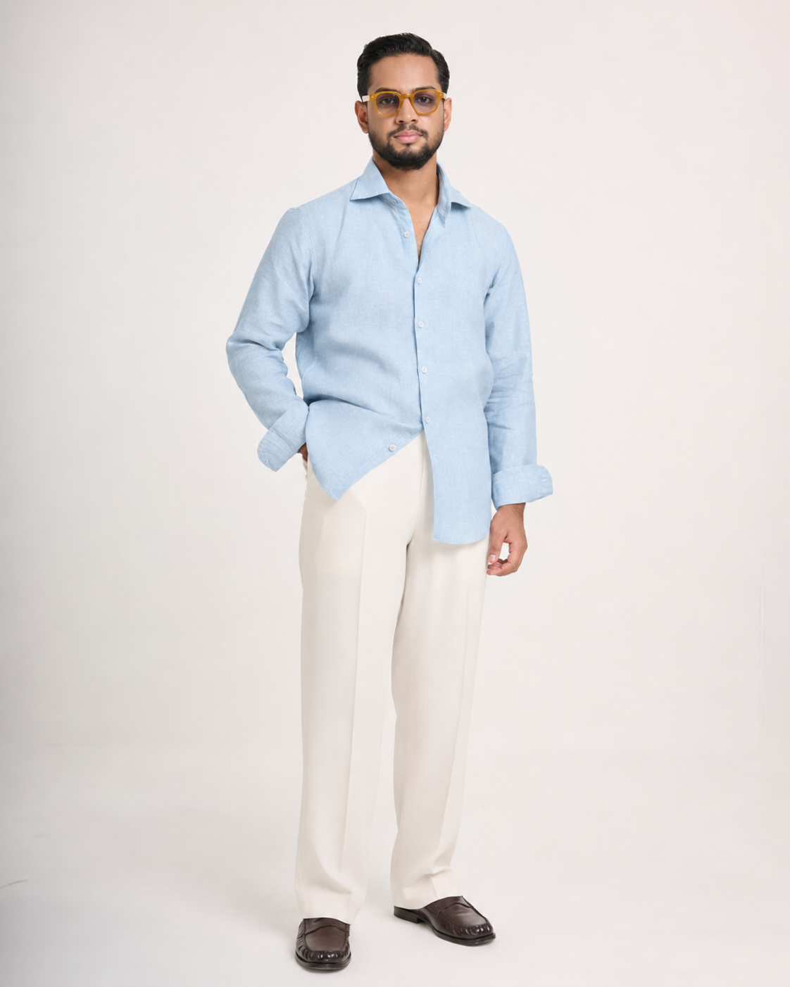 Breeze Blue Linen Shirt