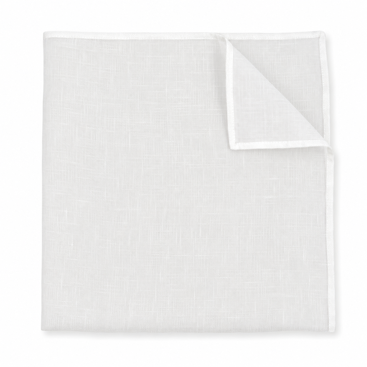 Classic White Linen Pocket Square