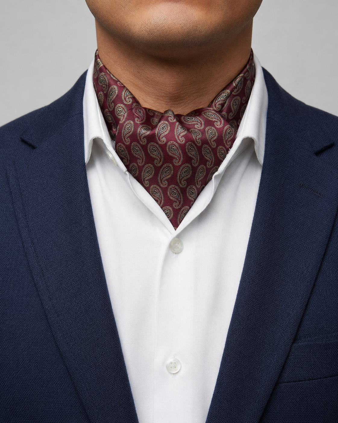Burgundy Paisley Ascot