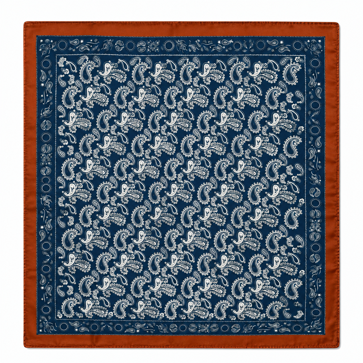 Rust & Navy Paisley Bandana