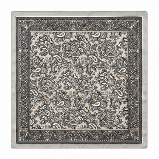 Silver Mist Paisley Bandana