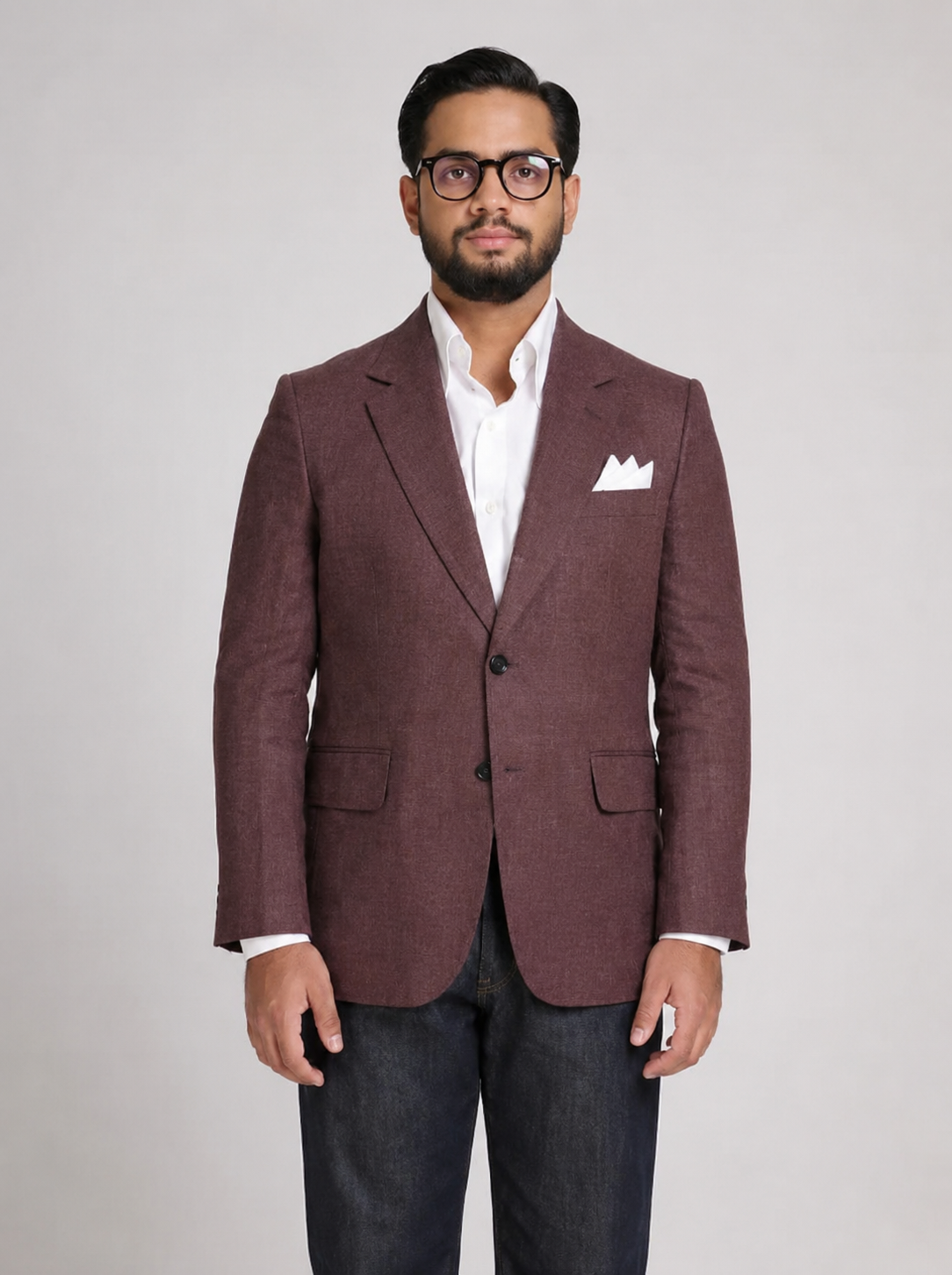 Maroon Linen blazer