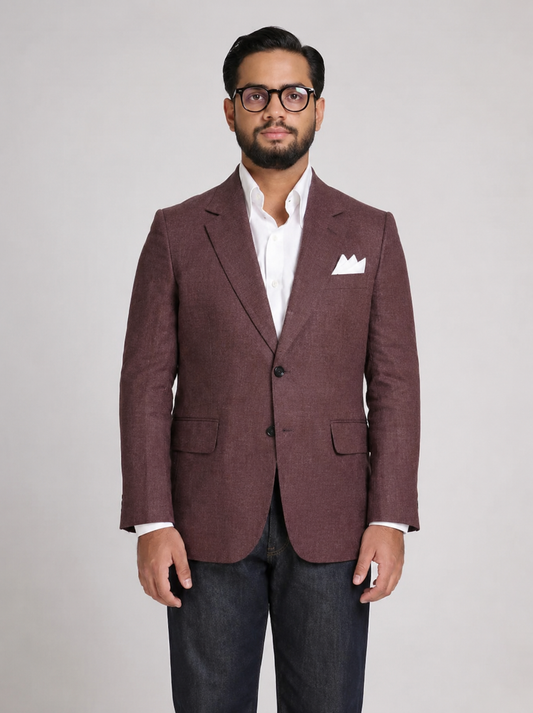 Maroon Linen blazer