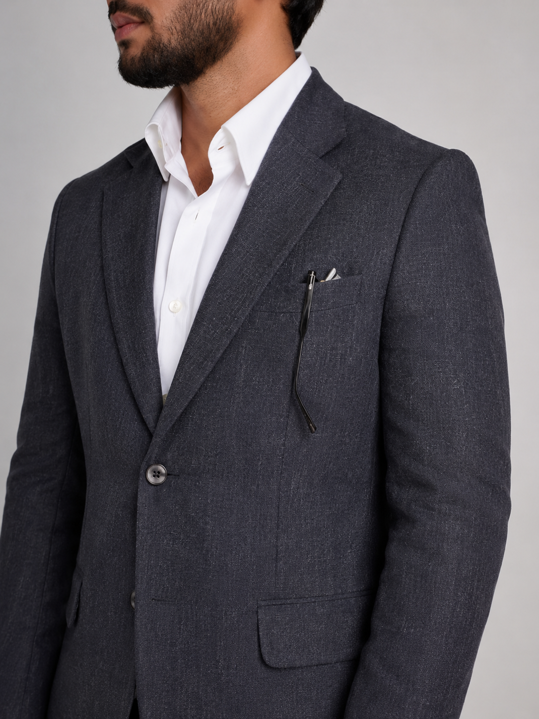 Charcoal Linen Blazer