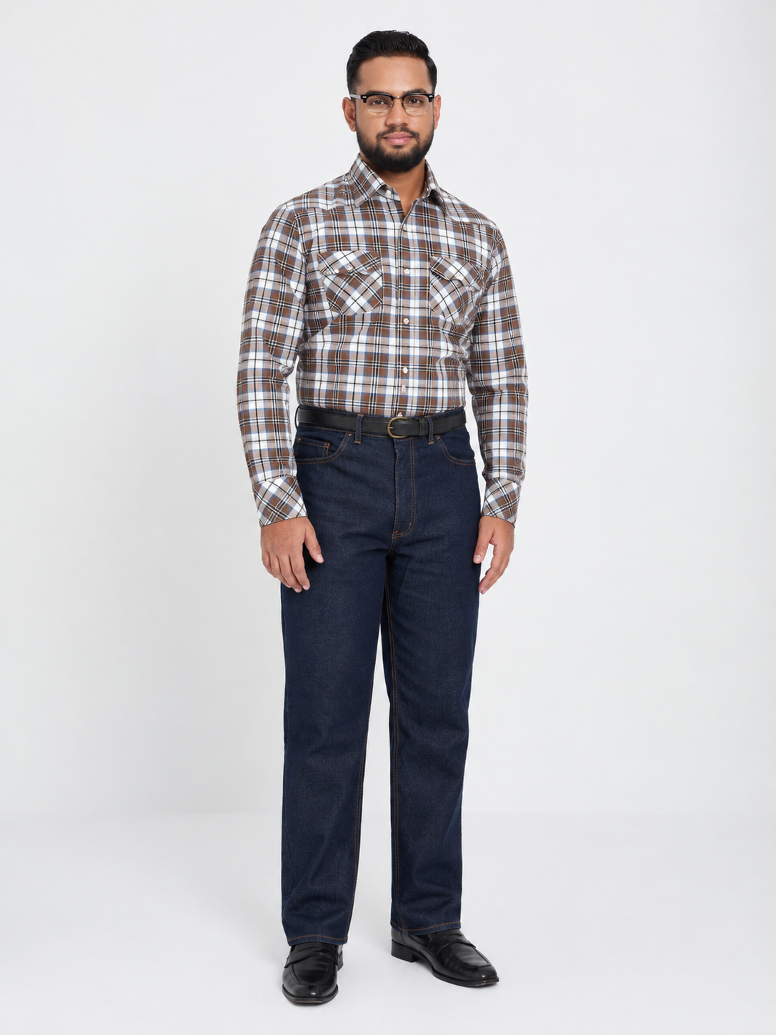 Brown & Blue Check Shirt