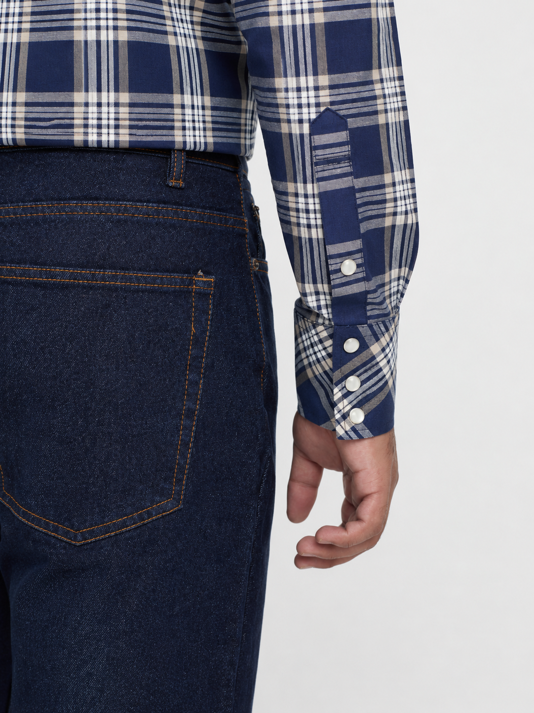 Navy Madras Check Shirt