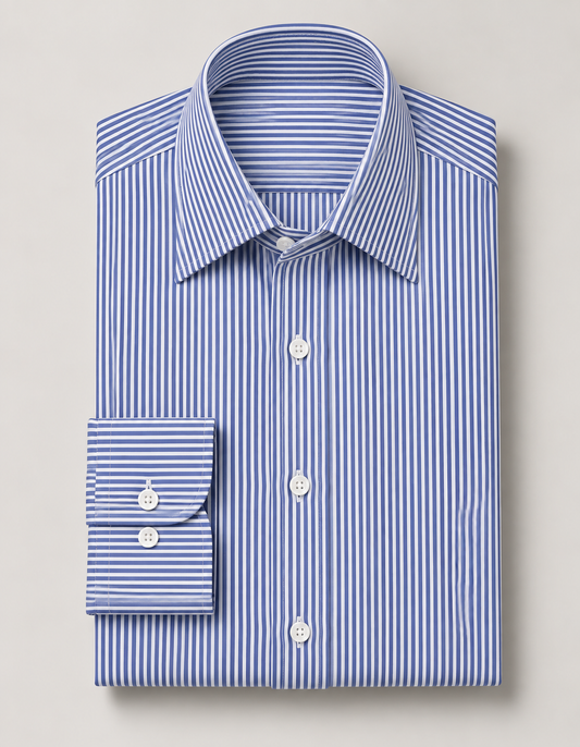 Blue & White Bengal Stripe Shirt