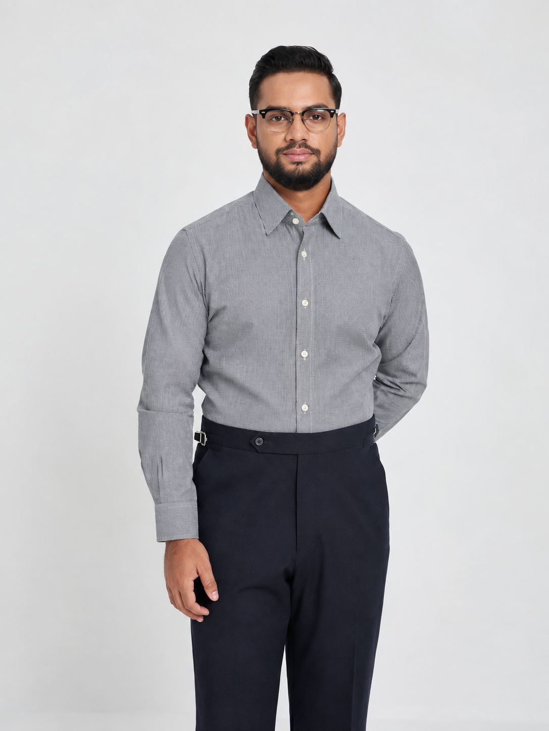 Grey Birdseye Formal Shirt