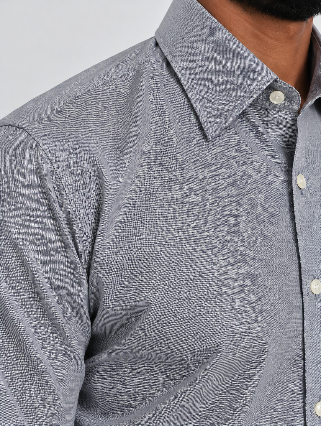 Grey Birdseye Formal Shirt