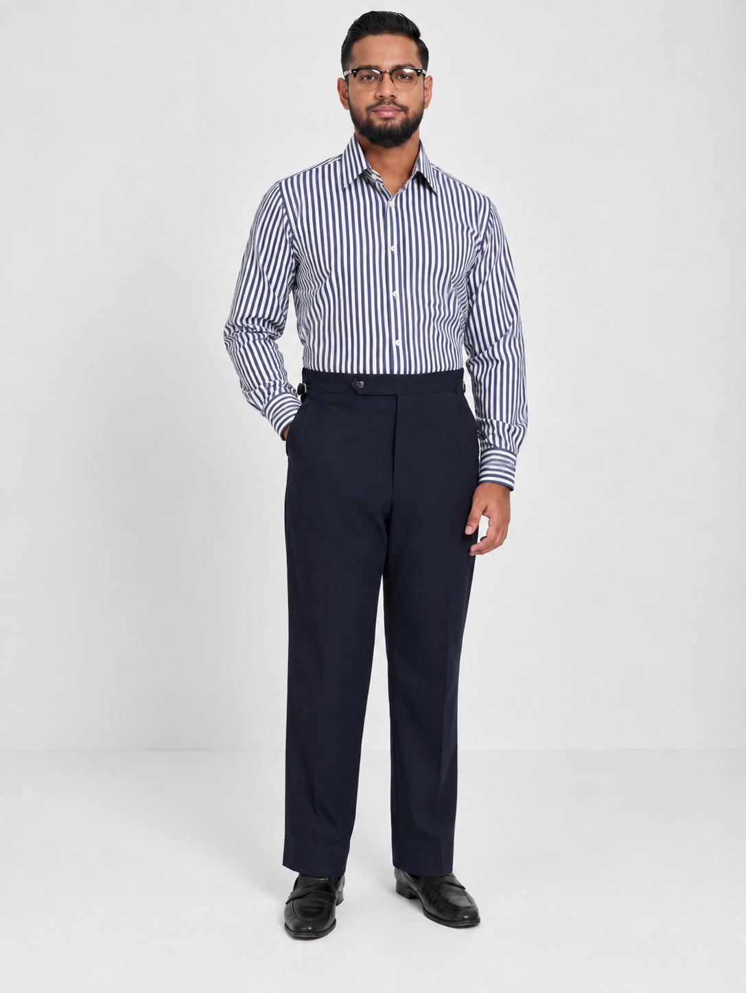 Navy Bengal Stripe Formal Shirt