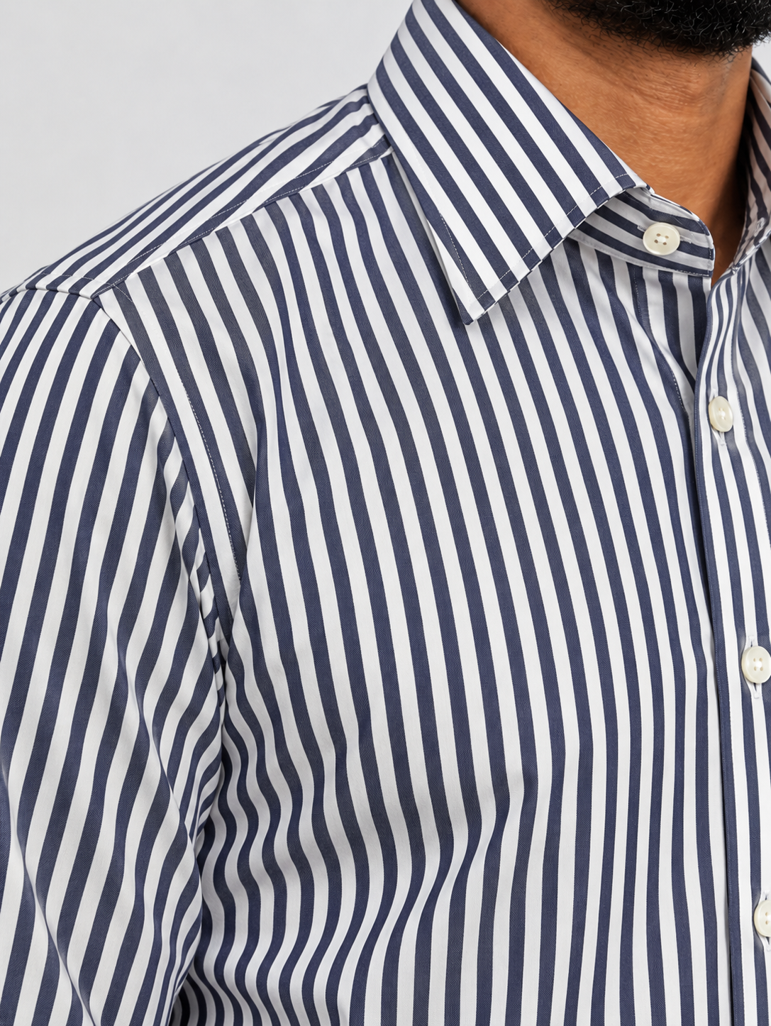 Navy Bengal Stripe Formal Shirt