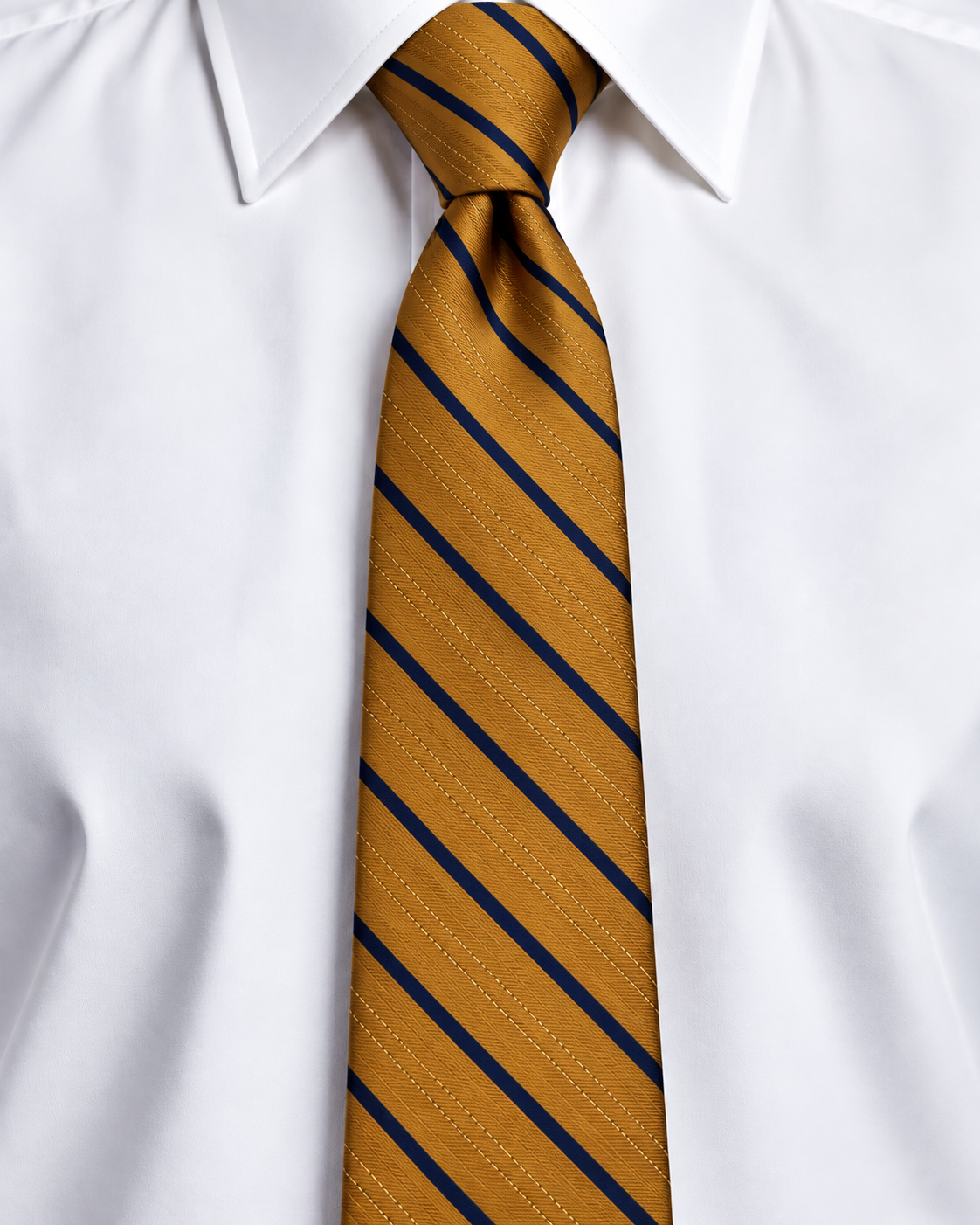 Mustard Navy Stripe Tie
