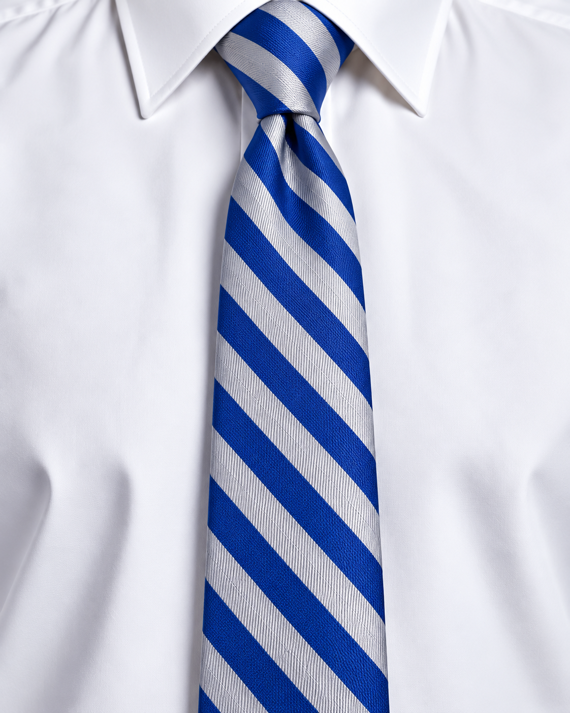 Blue Silver Stripe Tie