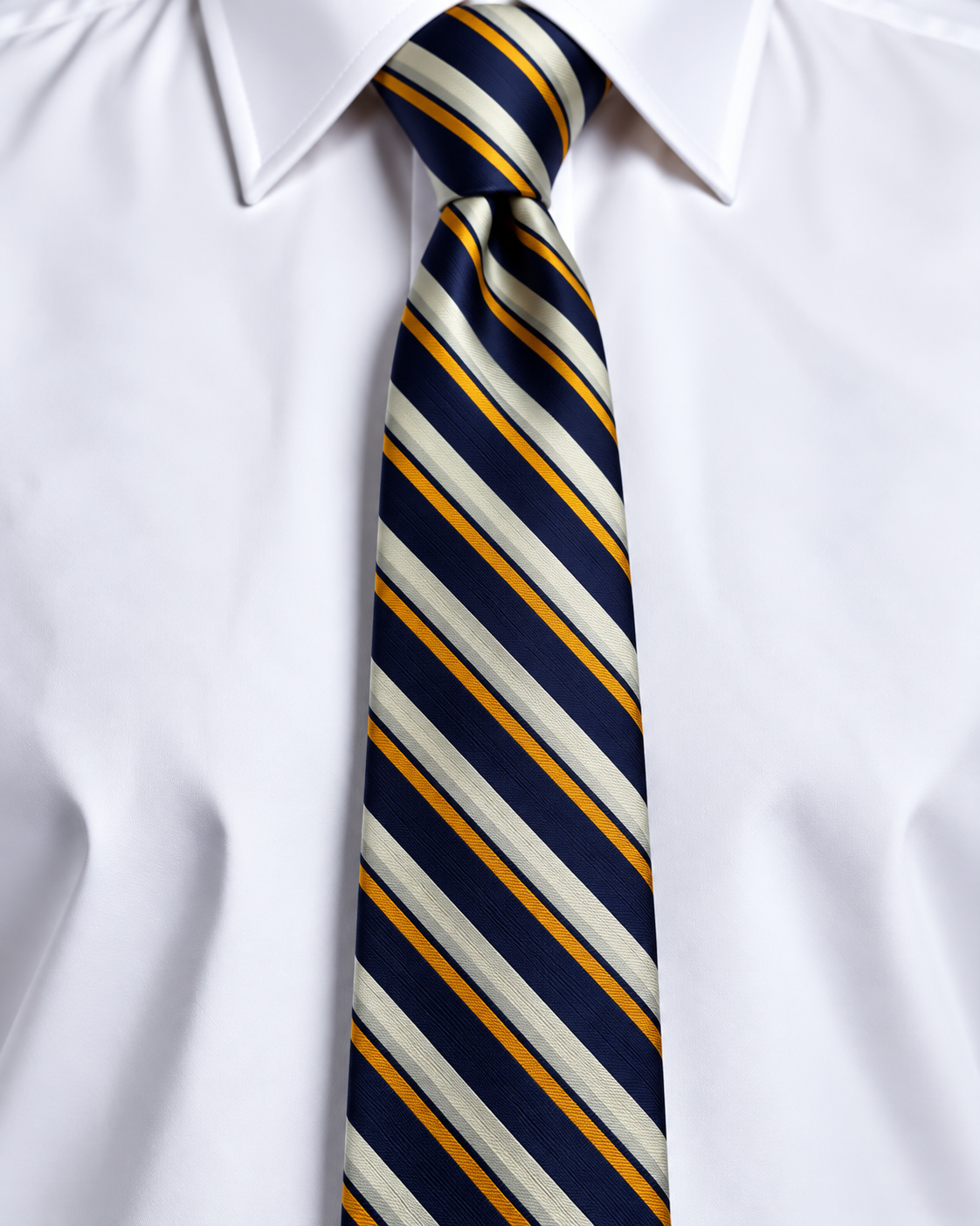 Navy Gold Regimental Stripe Tie
