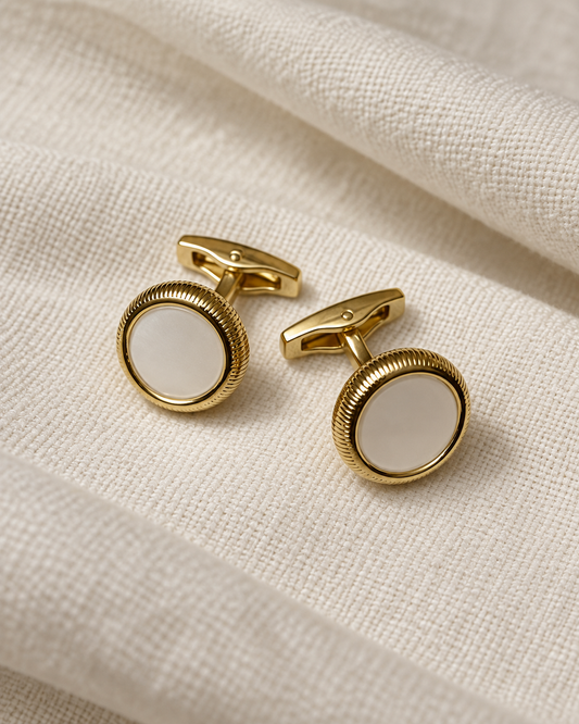 Ivory Rope Edge Cufflinks