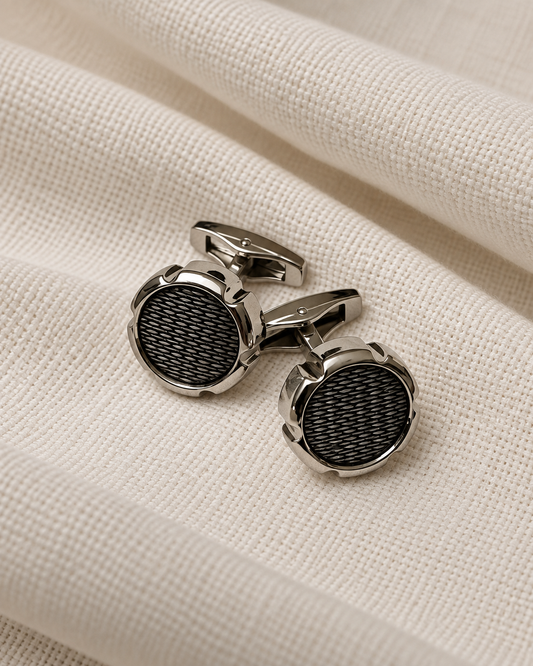 Black Mesh Cufflinks