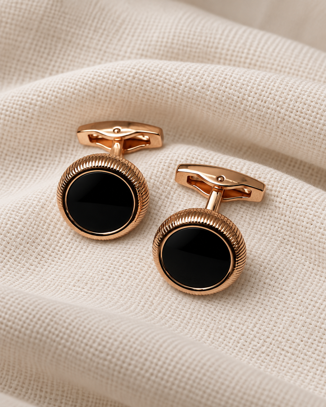 Rose Gold Onyx Cufflinks