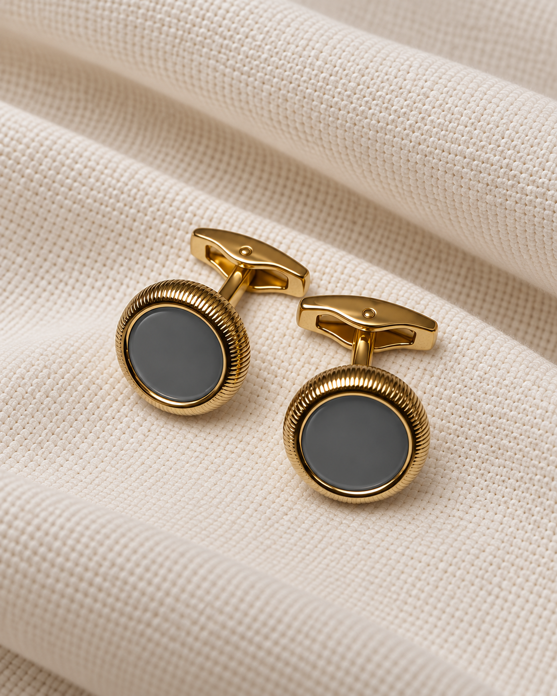 Gold Grey Cufflinks