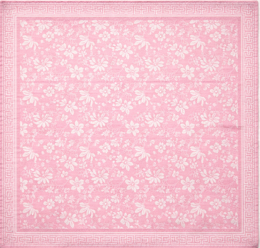 dusty Pink Floral Pocket Square