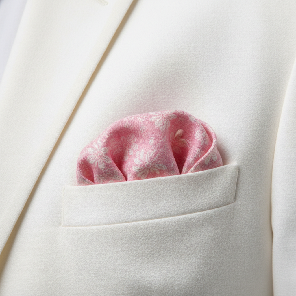 Dusty Pink Floral Pocket Square