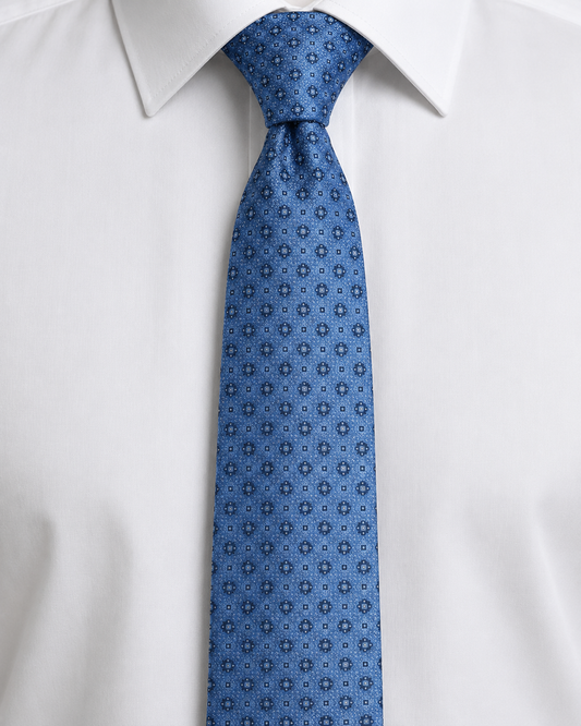 Azure Medallion Tie – Blue