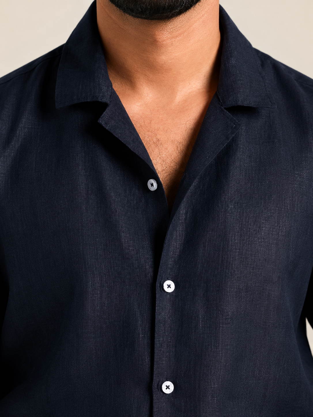 Navy full sleeve cuban shirt