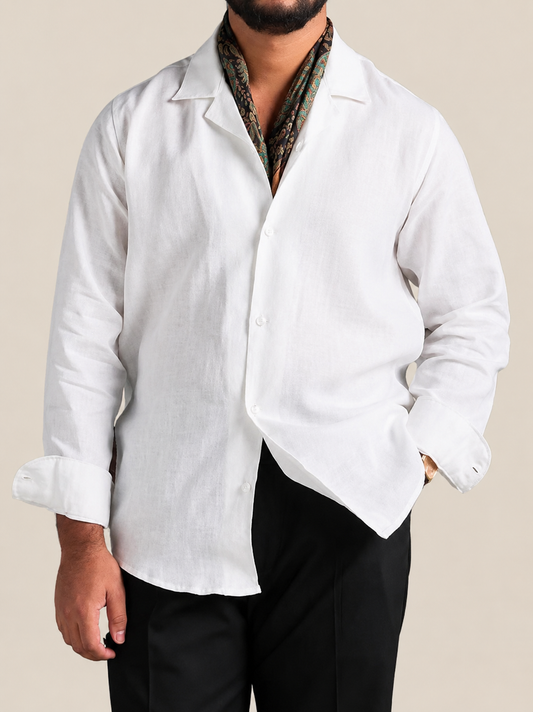 White full sleeve cuban shirt