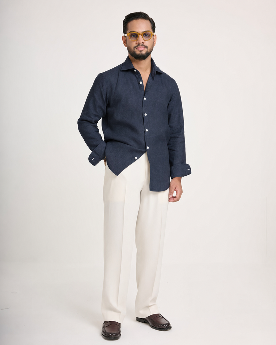 Dark Navy Linen Shirt