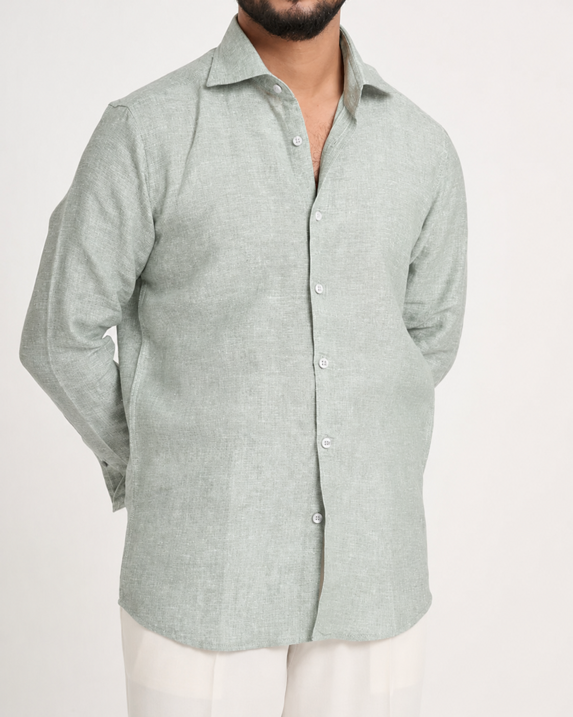 Sage Green Linen Shirt