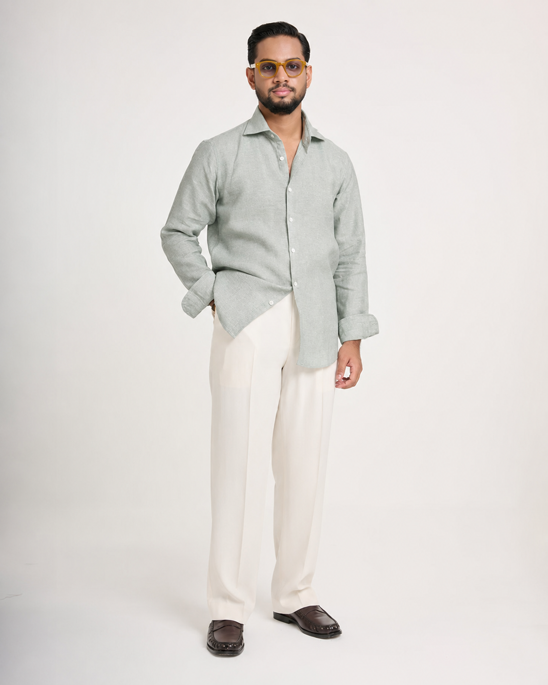 Sage Green Linen Shirt