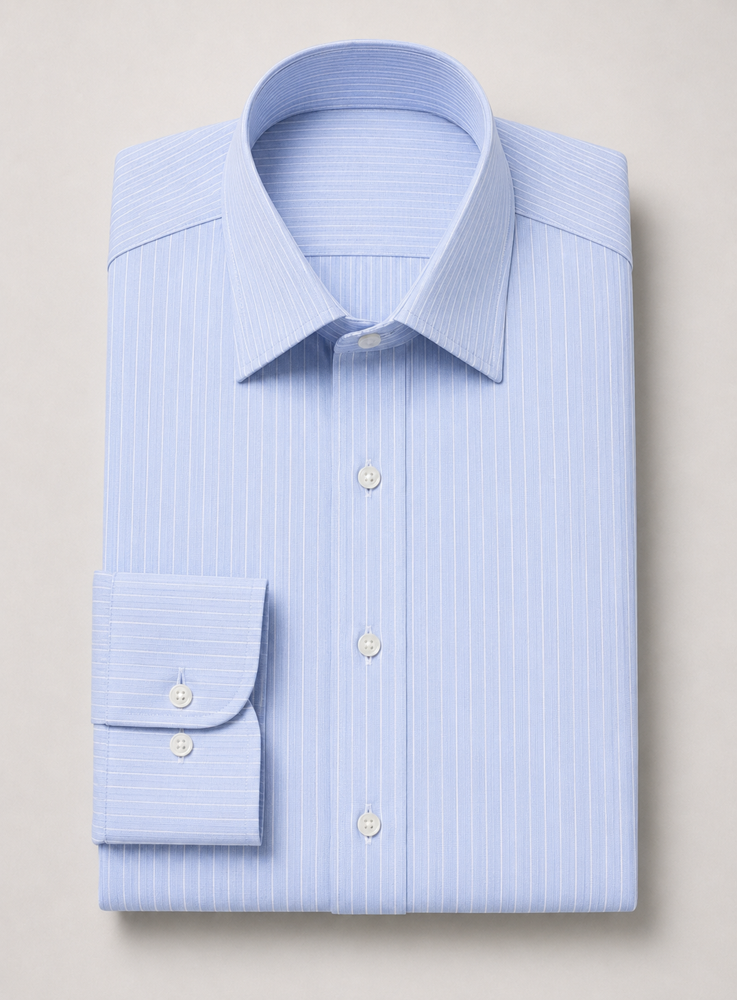 Light Blue Self-Stripe Point Collar Shirt