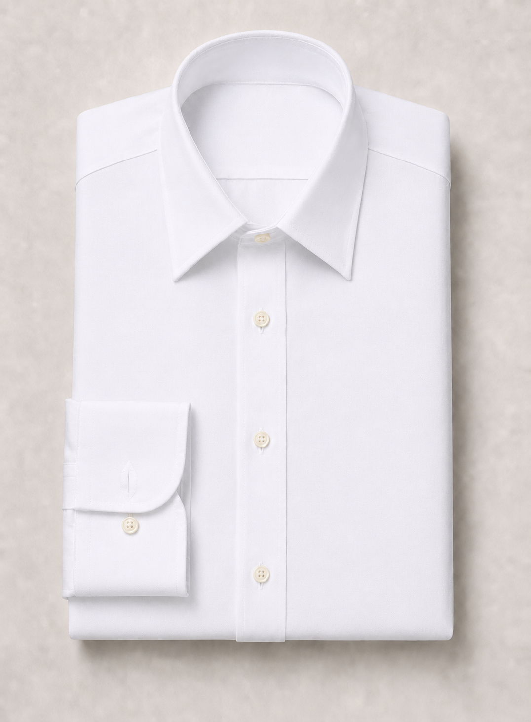 Point Collar White Formal Shirt