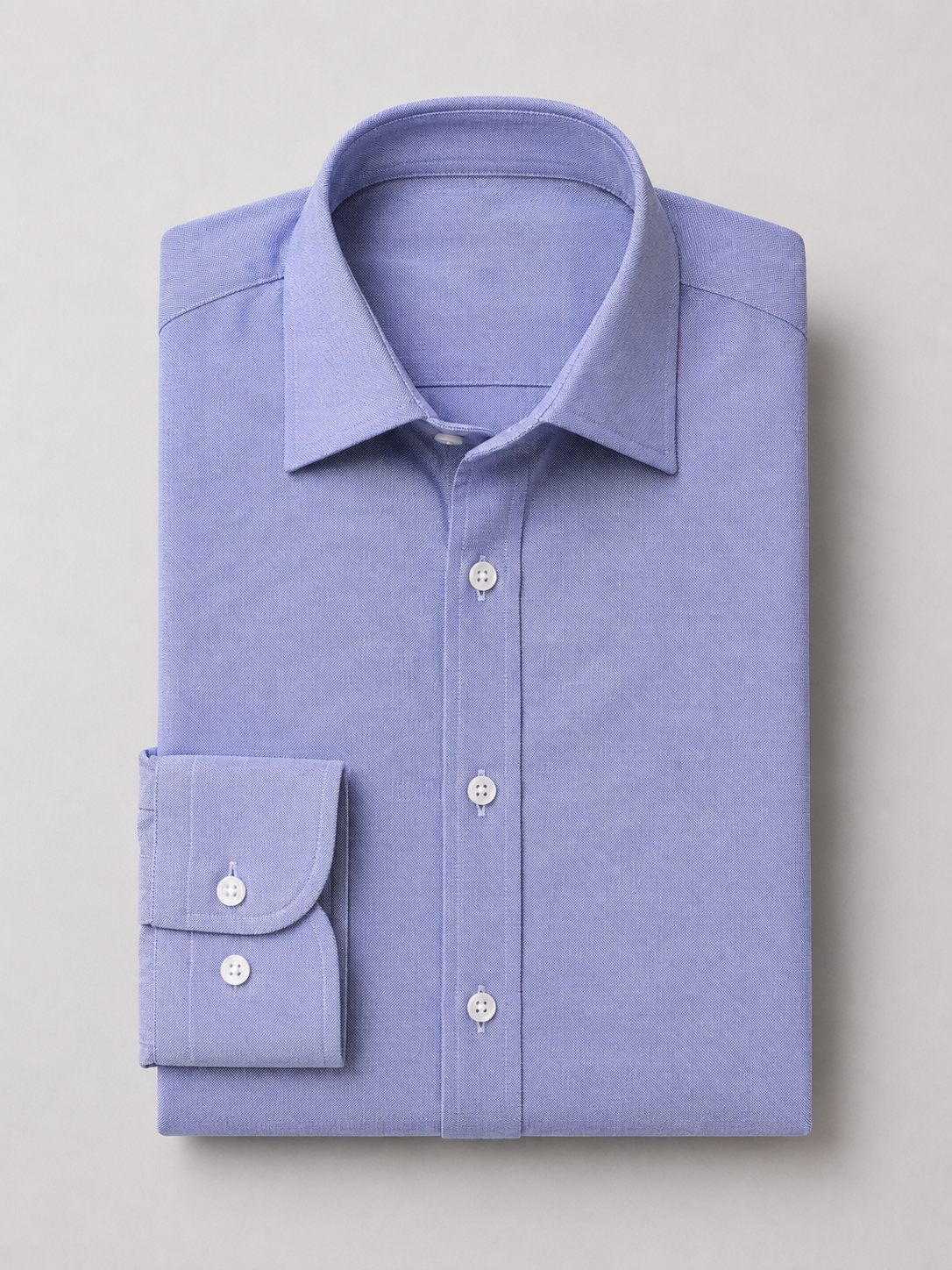 Azure Micro Texture  Spread Collar Shirt