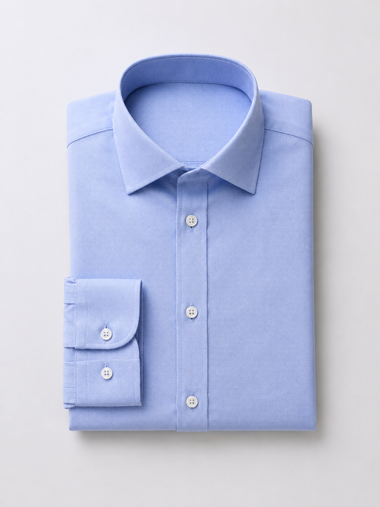 Light Blue Micro-Texture Cutaway Shirt.