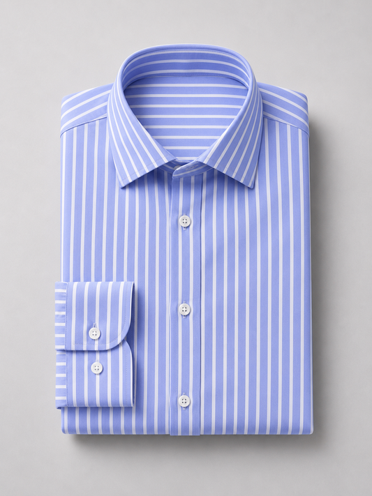 Blue Bengal Stripe Spread Collar Shirt