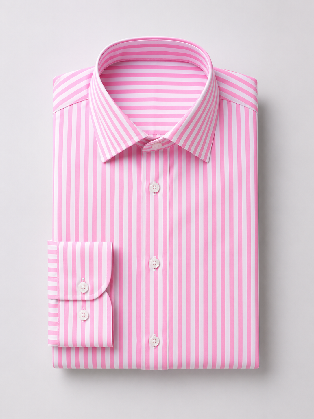 Pink Bengal Stripe Spread Collar Shirt