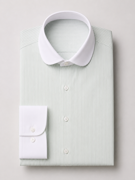 Mint Stripe Club Collar Shirt