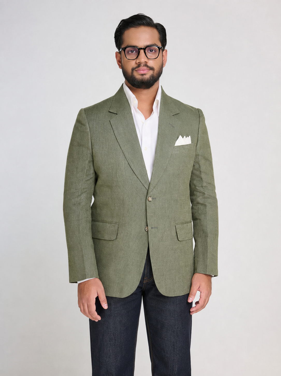 Olive Linen Blazer