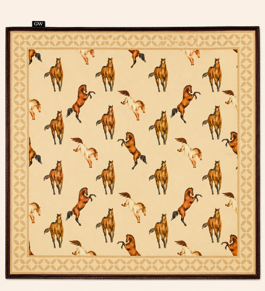 Horse Silk Pocket Square