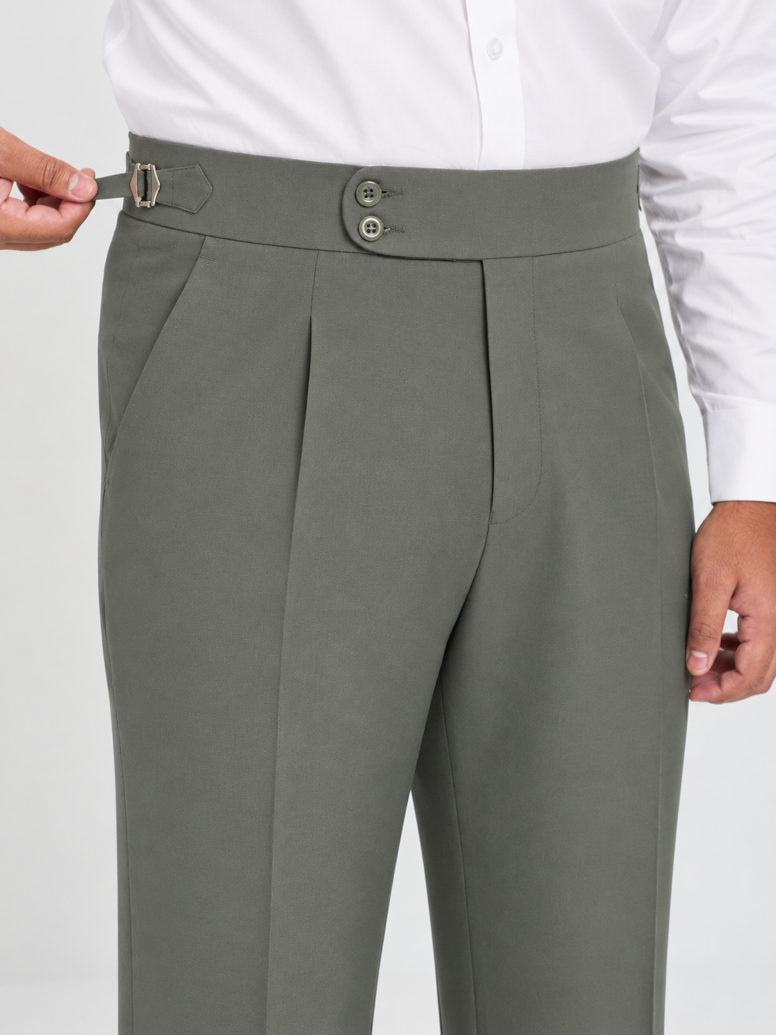 Sage Grey Side Adjuster Trouser
