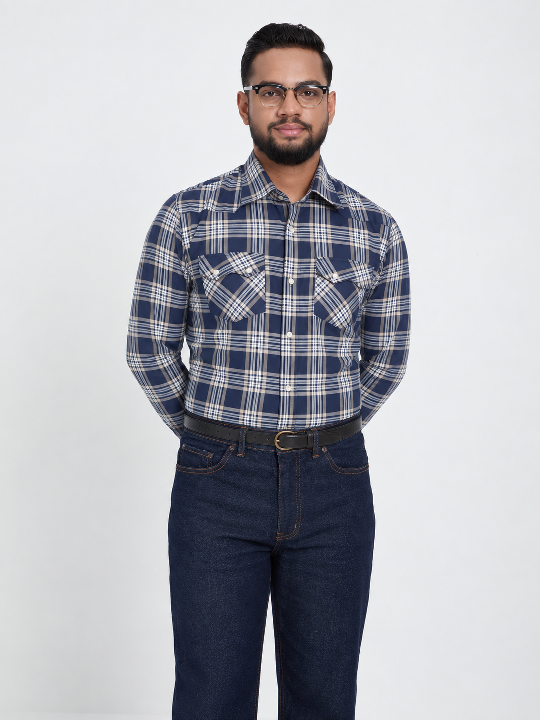 Dark Indigo Mid Rise Jeans