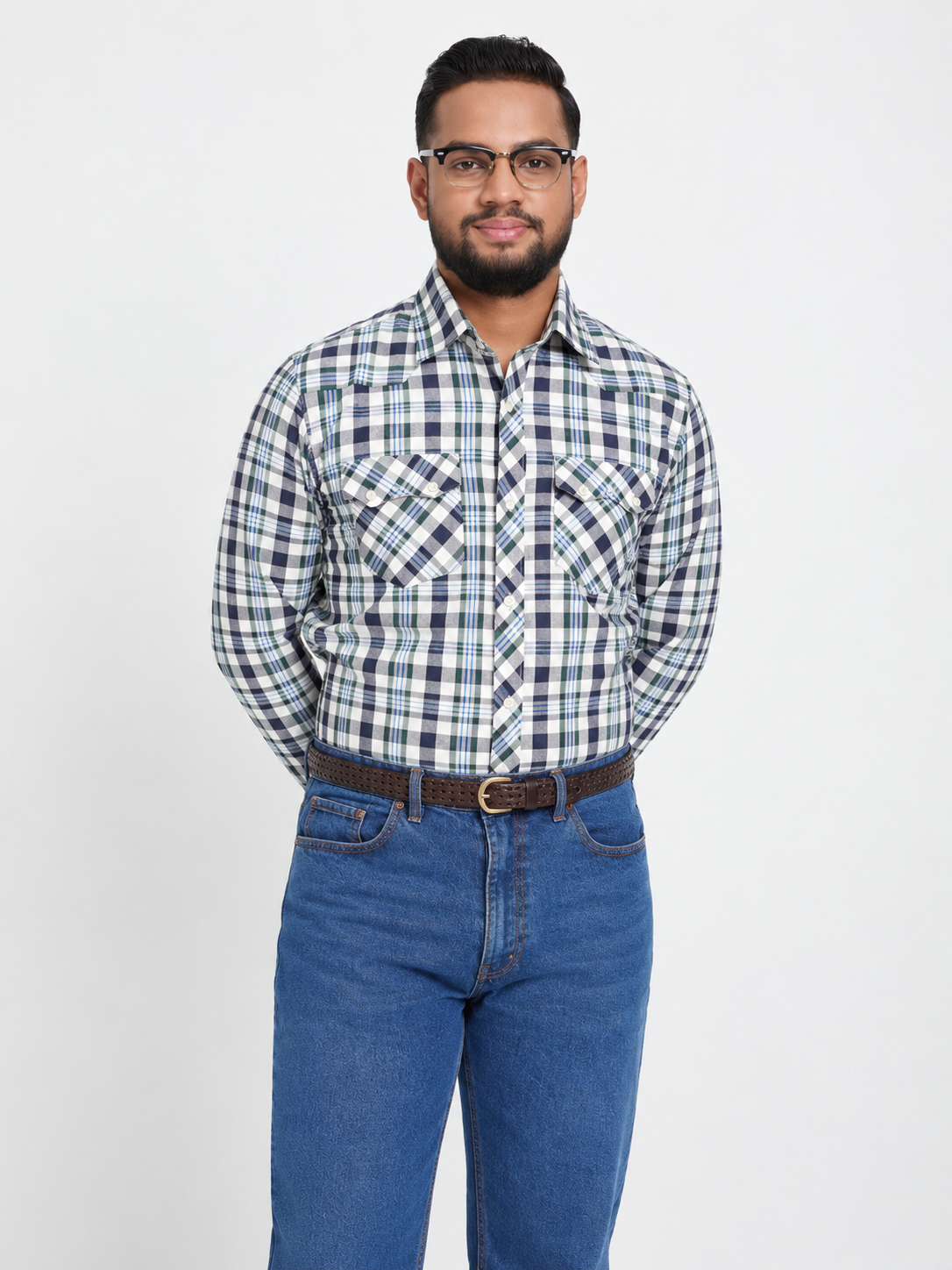 Mid Blue Wash Mid Rise Jeans