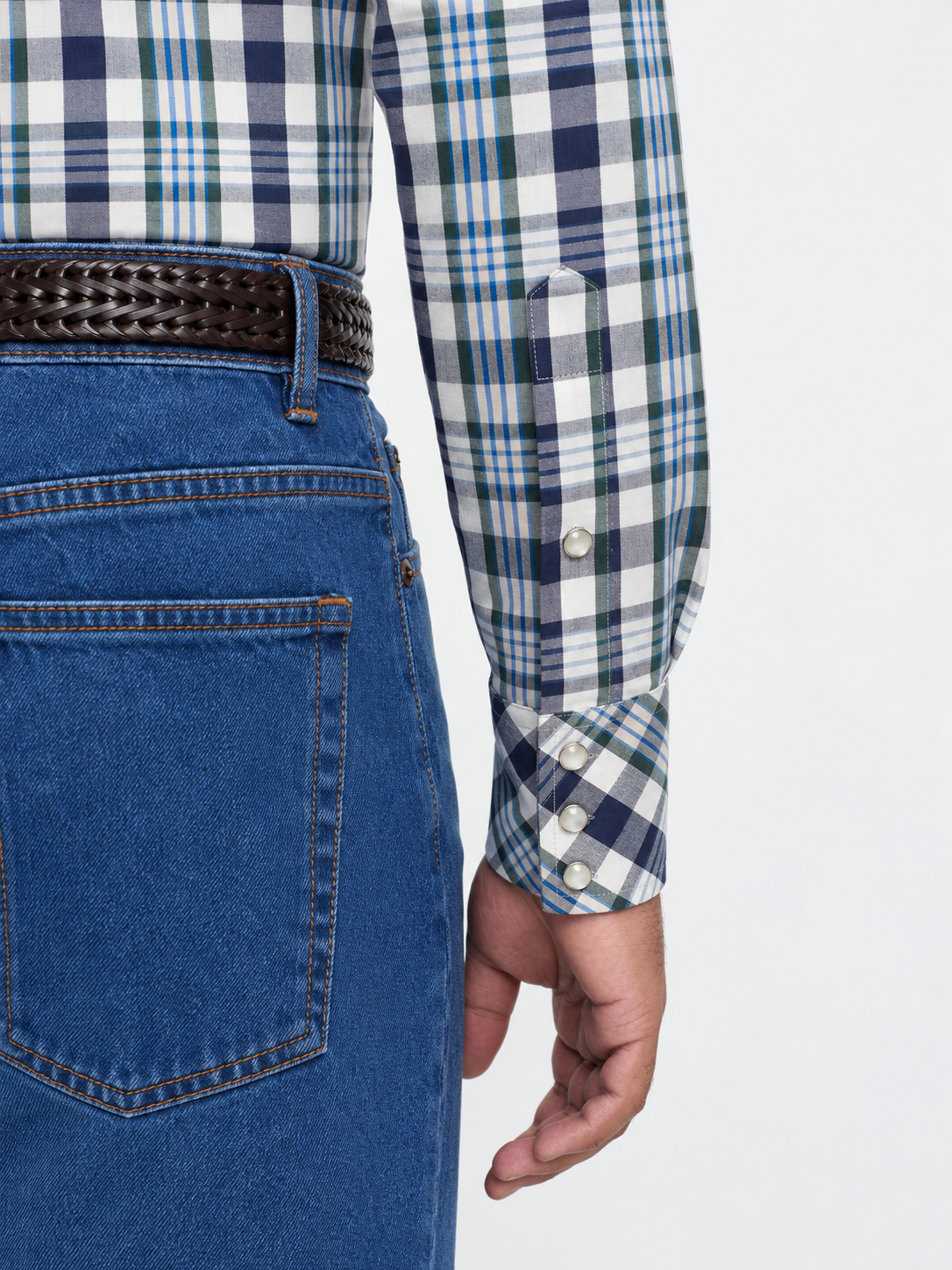 Navy, Green & Blue Check Shirt