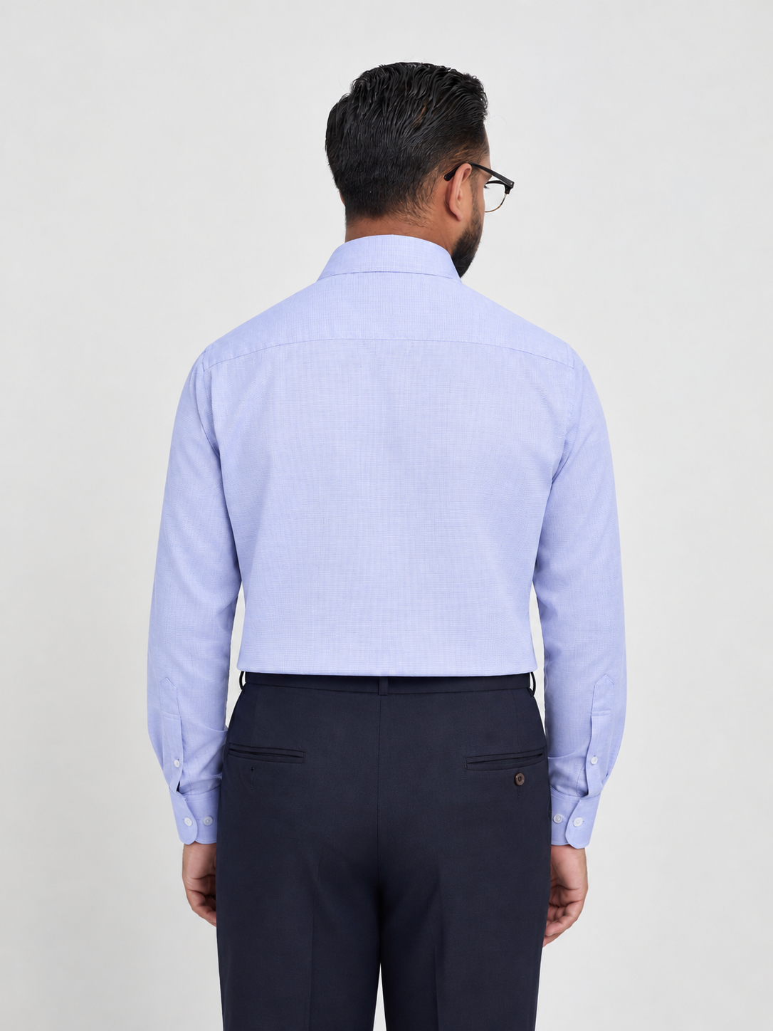 Light Blue Textured Formal Shirt
