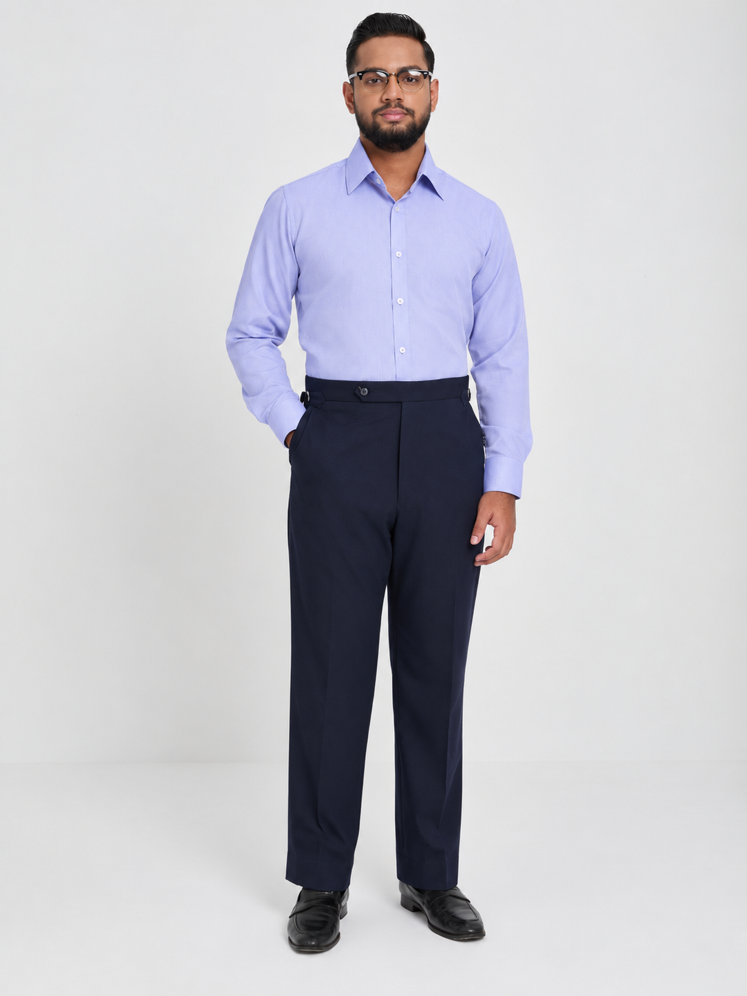 Light Blue Textured Formal Shirt