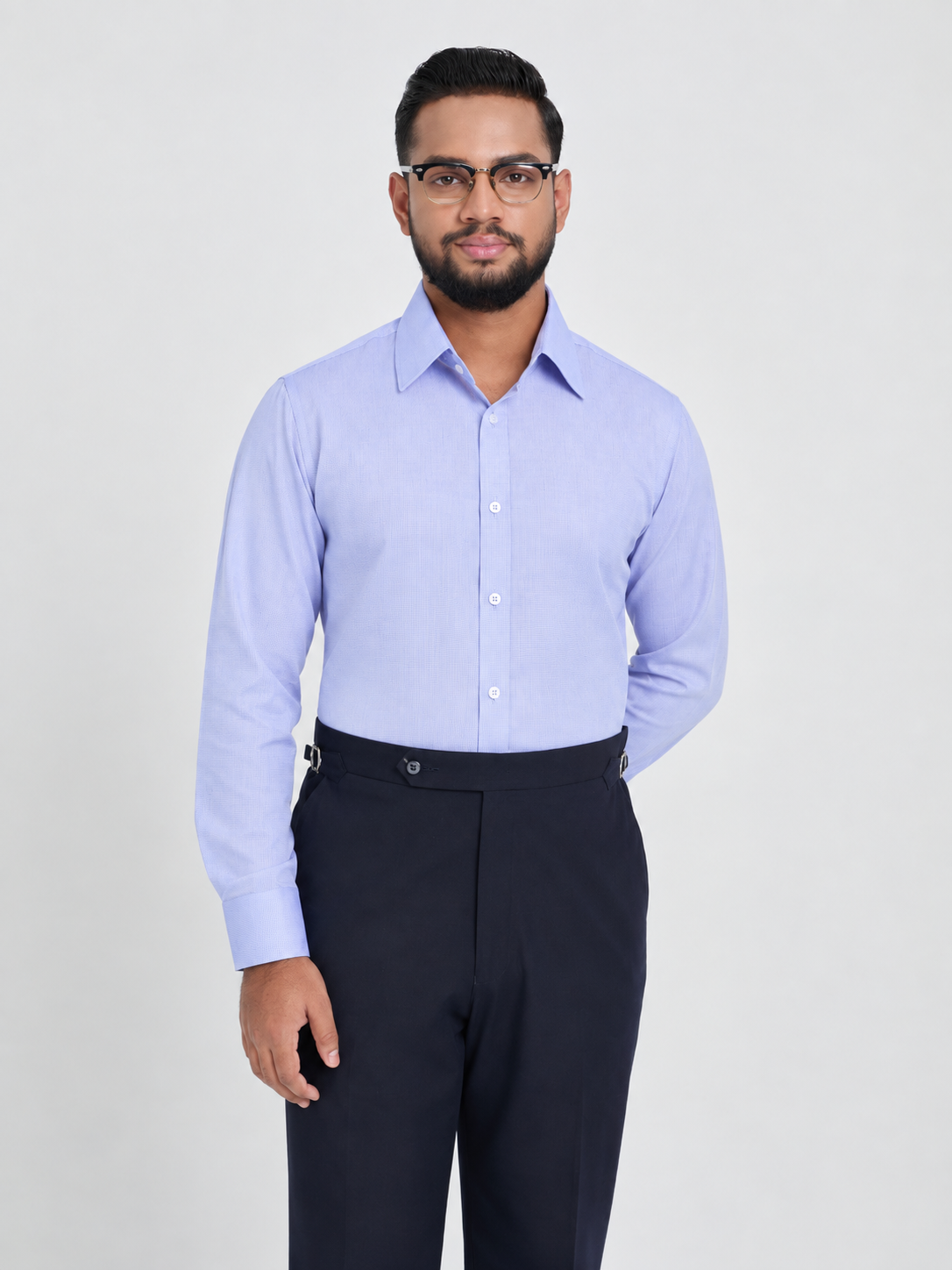 Light Blue Textured Formal Shirt