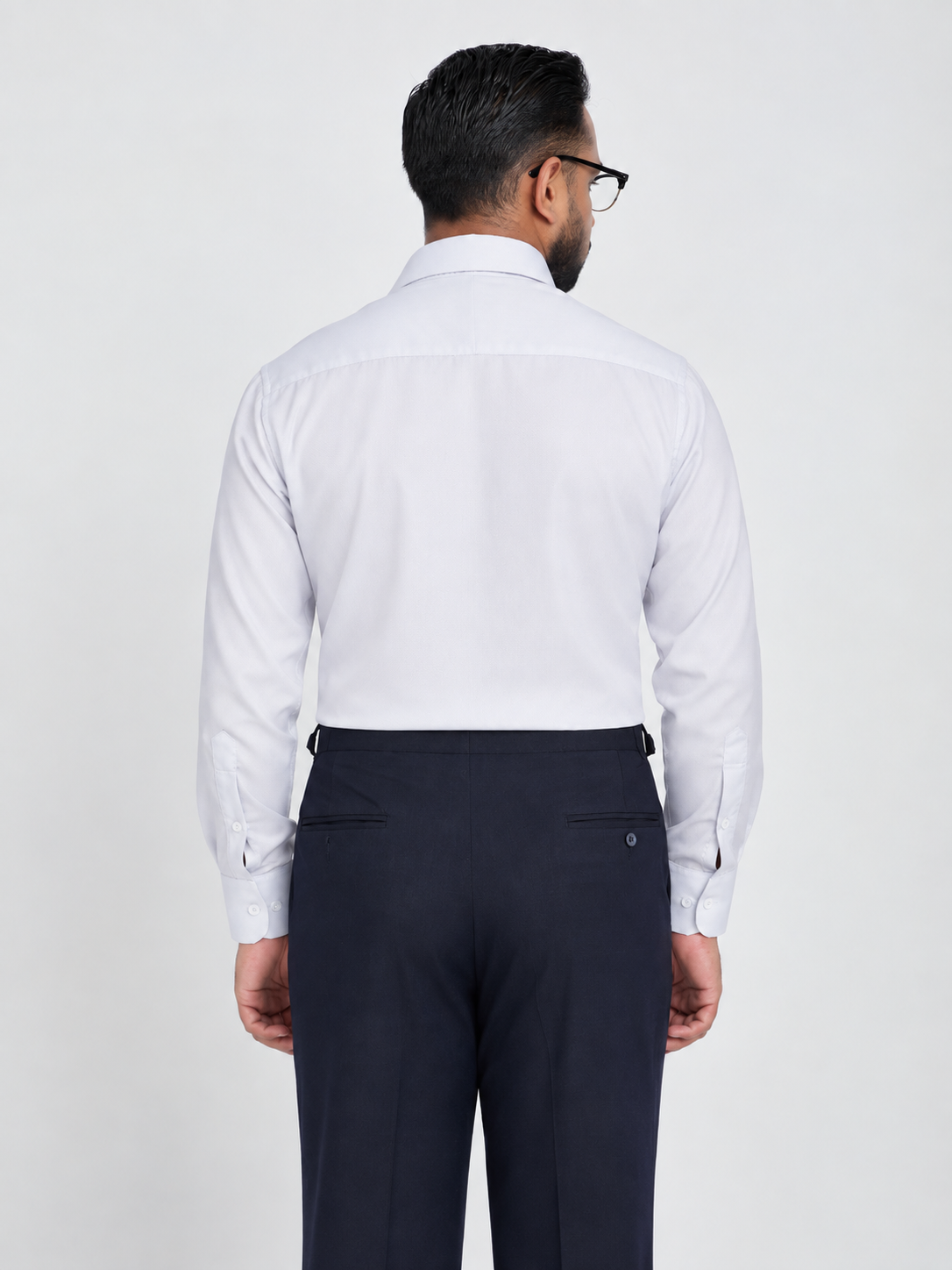 Silver Grey Textured  Formal Shirt