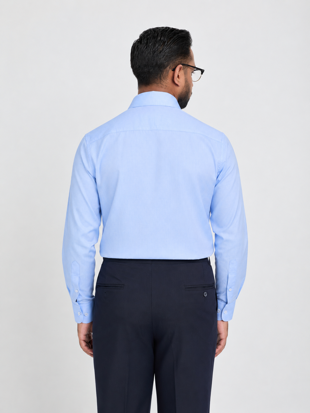 Sky Blue Textured Formal Shirt