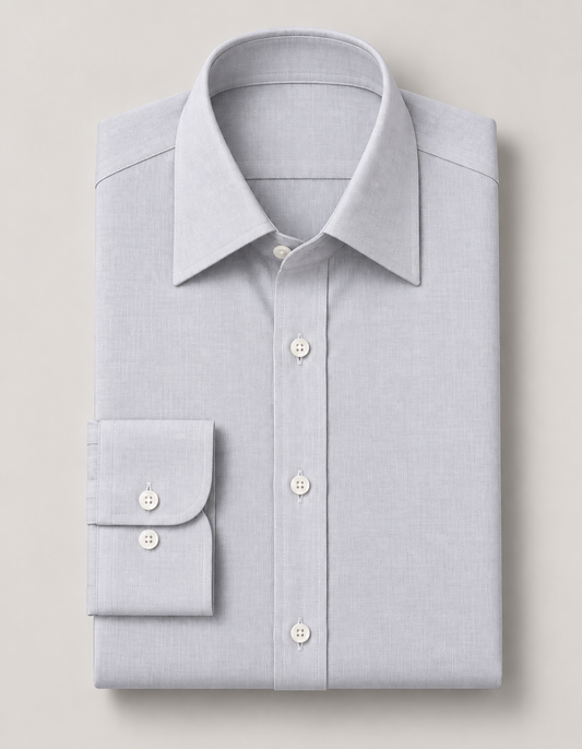 Silver Grey Textured  Formal Shirt