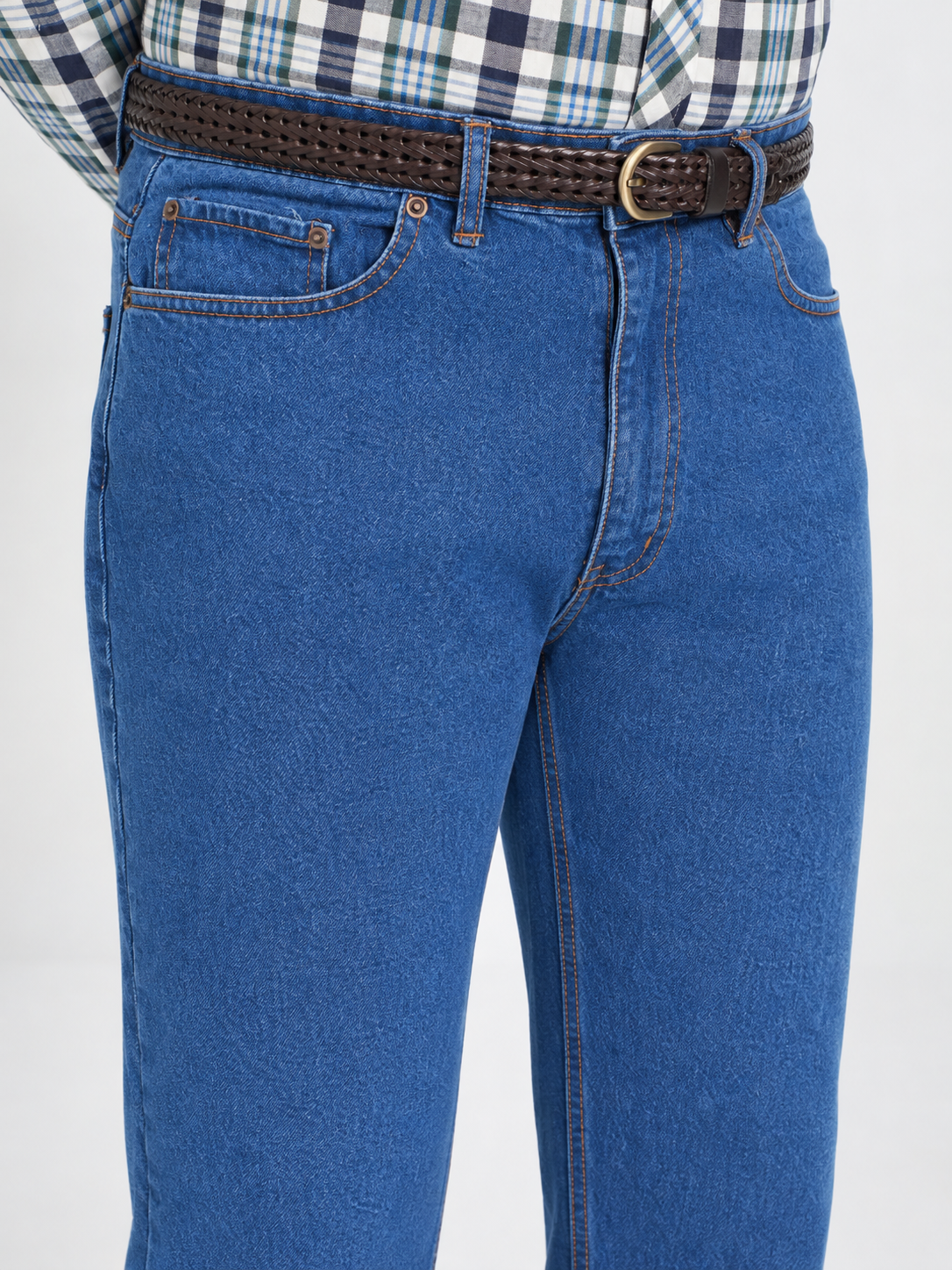 Mid Blue Wash Mid Rise Jeans